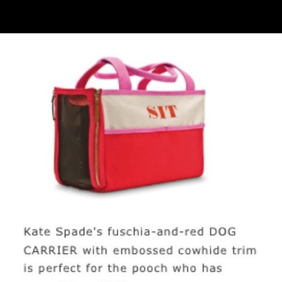 RARE kate spade fuchsia red small pet dog carrier - Picture 2 of 8